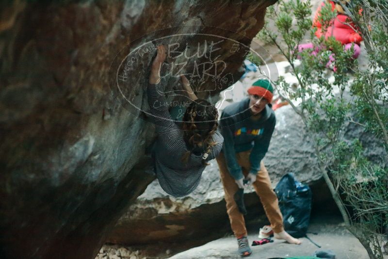 Bouldering in Hueco Tanks on 01/08/2020 with Blue Lizard Climbing and Yoga
Filename: SRM_20200108_1824490.jpg
Aperture: f/1.8
Shutter Speed: 1/80
Body: Canon EOS-1D Mark II
Lens: Canon EF 50mm f/1.8 II