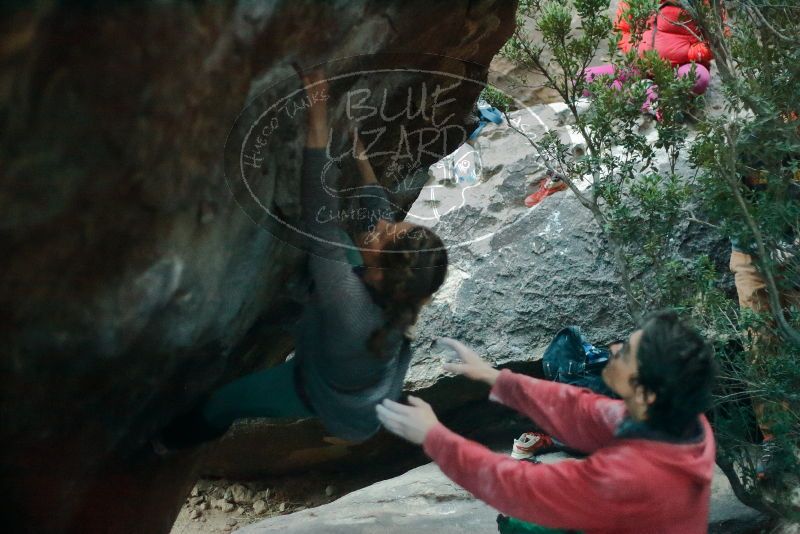 Bouldering in Hueco Tanks on 01/08/2020 with Blue Lizard Climbing and Yoga
Filename: SRM_20200108_1824540.jpg
Aperture: f/1.8
Shutter Speed: 1/100
Body: Canon EOS-1D Mark II
Lens: Canon EF 50mm f/1.8 II