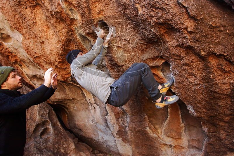 Bouldering in Hueco Tanks on 01/12/2020 with Blue Lizard Climbing and Yoga
Filename: SRM_20200112_1211470.jpg
Aperture: f/4.5
Shutter Speed: 1/250
Body: Canon EOS-1D Mark II
Lens: Canon EF 16-35mm f/2.8 L