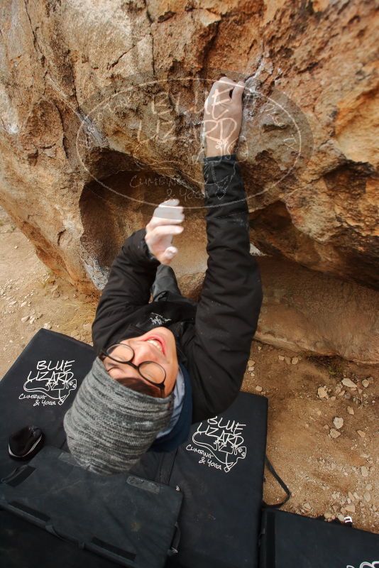 Bouldering in Hueco Tanks on 01/16/2020 with Blue Lizard Climbing and Yoga
Filename: SRM_20200116_1018040.jpg
Aperture: f/5.6
Shutter Speed: 1/320
Body: Canon EOS-1D Mark II
Lens: Canon EF 16-35mm f/2.8 L