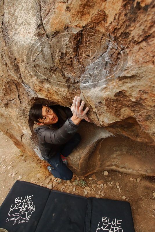Bouldering in Hueco Tanks on 01/16/2020 with Blue Lizard Climbing and Yoga
Filename: SRM_20200116_1018470.jpg
Aperture: f/5.6
Shutter Speed: 1/320
Body: Canon EOS-1D Mark II
Lens: Canon EF 16-35mm f/2.8 L