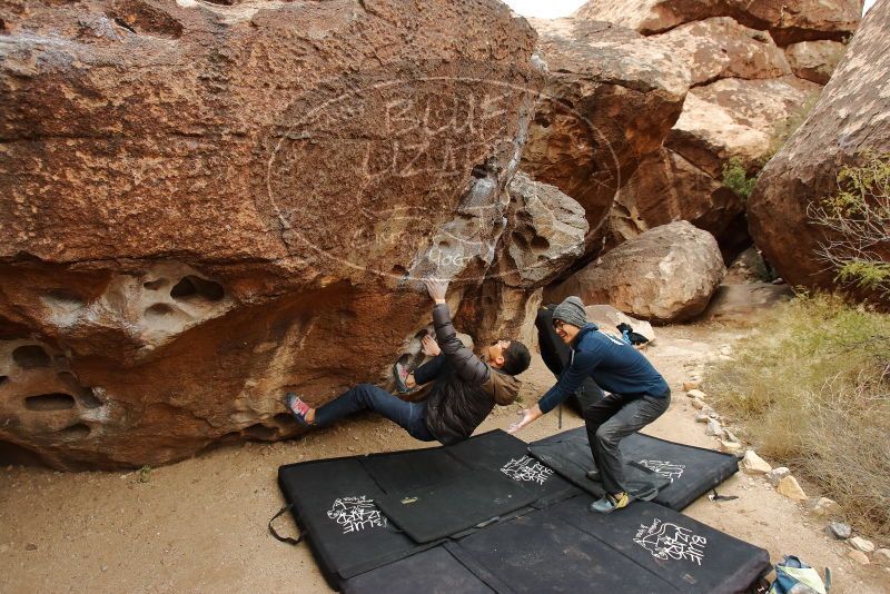 Bouldering in Hueco Tanks on 01/16/2020 with Blue Lizard Climbing and Yoga
Filename: SRM_20200116_1023190.jpg
Aperture: f/5.0
Shutter Speed: 1/320
Body: Canon EOS-1D Mark II
Lens: Canon EF 16-35mm f/2.8 L