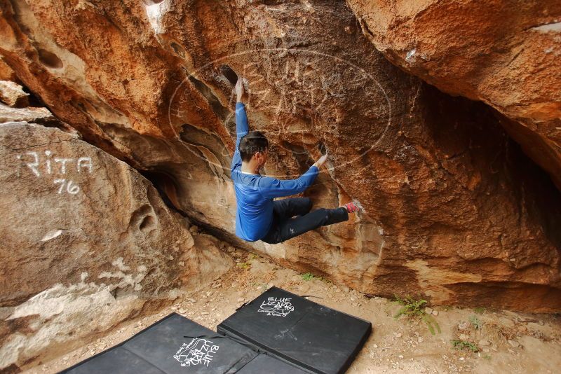 Bouldering in Hueco Tanks on 01/16/2020 with Blue Lizard Climbing and Yoga

Filename: SRM_20200116_1035290.jpg
Aperture: f/3.2
Shutter Speed: 1/320
Body: Canon EOS-1D Mark II
Lens: Canon EF 16-35mm f/2.8 L