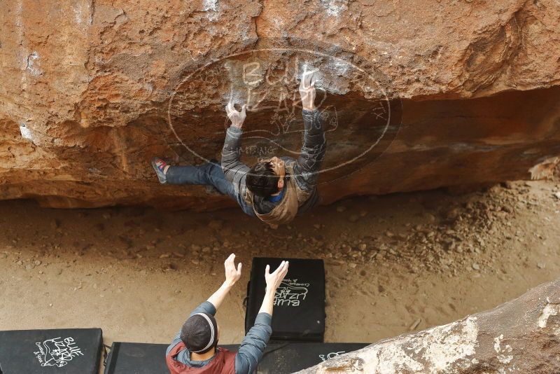 Bouldering in Hueco Tanks on 01/16/2020 with Blue Lizard Climbing and Yoga
Filename: SRM_20200116_1156030.jpg
Aperture: f/3.5
Shutter Speed: 1/320
Body: Canon EOS-1D Mark II
Lens: Canon EF 50mm f/1.8 II
