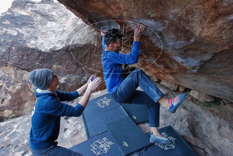 Bouldering in Hueco Tanks on 01/16/2020 with Blue Lizard Climbing and Yoga
Filename: SRM_20200116_1404520.jpg
Aperture: f/5.6
Shutter Speed: 1/320
Body: Canon EOS-1D Mark II
Lens: Canon EF 16-35mm f/2.8 L