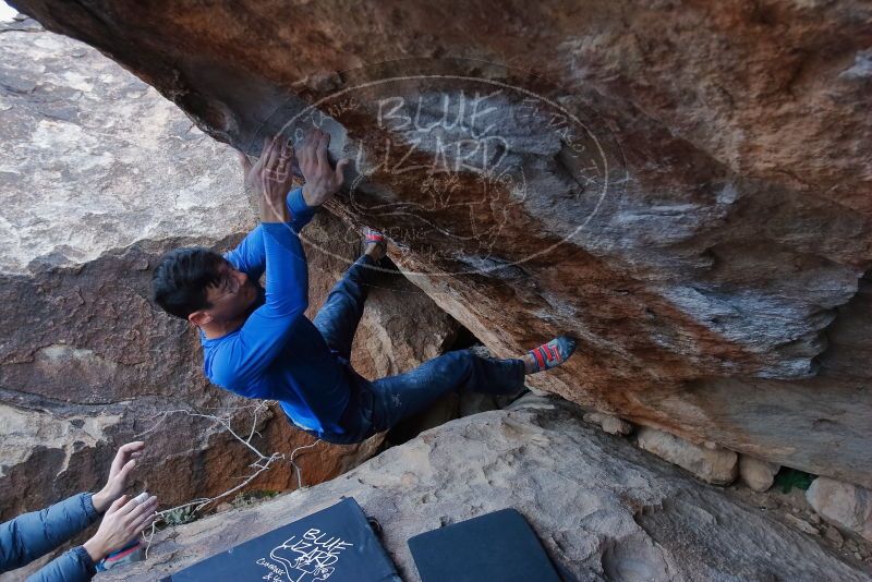 Bouldering in Hueco Tanks on 01/16/2020 with Blue Lizard Climbing and Yoga
Filename: SRM_20200116_1416530.jpg
Aperture: f/4.5
Shutter Speed: 1/320
Body: Canon EOS-1D Mark II
Lens: Canon EF 16-35mm f/2.8 L