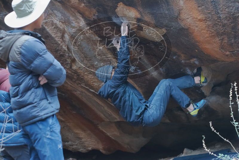 Bouldering in Hueco Tanks on 01/16/2020 with Blue Lizard Climbing and Yoga

Filename: SRM_20200116_1454500.jpg
Aperture: f/3.2
Shutter Speed: 1/250
Body: Canon EOS-1D Mark II
Lens: Canon EF 50mm f/1.8 II