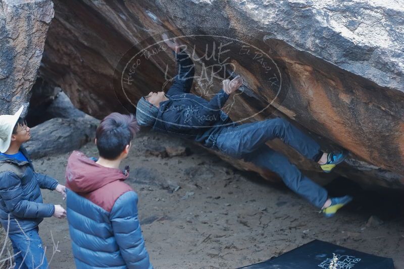 Bouldering in Hueco Tanks on 01/16/2020 with Blue Lizard Climbing and Yoga

Filename: SRM_20200116_1458210.jpg
Aperture: f/3.2
Shutter Speed: 1/250
Body: Canon EOS-1D Mark II
Lens: Canon EF 50mm f/1.8 II