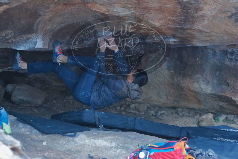 Bouldering in Hueco Tanks on 01/16/2020 with Blue Lizard Climbing and Yoga

Filename: SRM_20200116_1538110.jpg
Aperture: f/3.2
Shutter Speed: 1/250
Body: Canon EOS-1D Mark II
Lens: Canon EF 50mm f/1.8 II