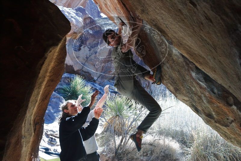 Bouldering in Hueco Tanks on 01/18/2020 with Blue Lizard Climbing and Yoga
Filename: SRM_20200118_1304460.jpg
Aperture: f/5.0
Shutter Speed: 1/250
Body: Canon EOS-1D Mark II
Lens: Canon EF 50mm f/1.8 II
