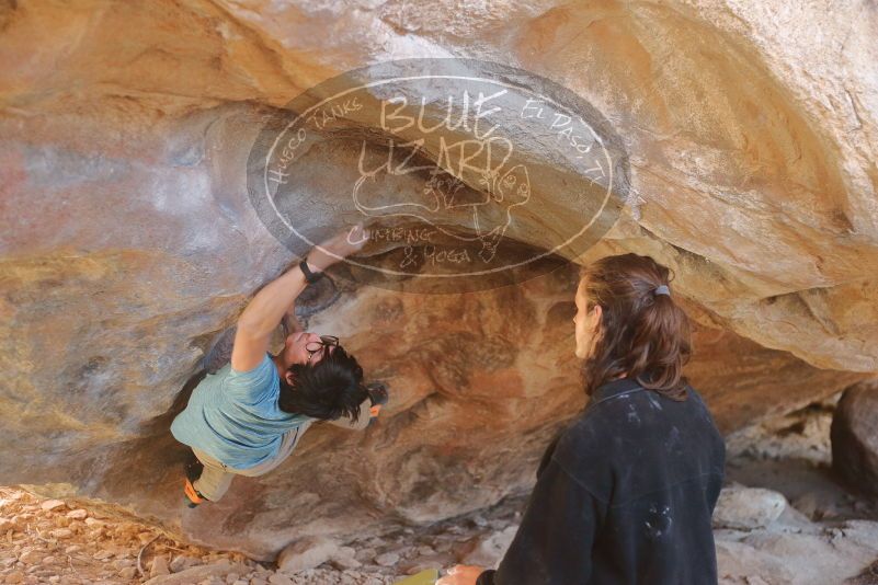 Bouldering in Hueco Tanks on 01/18/2020 with Blue Lizard Climbing and Yoga
Filename: SRM_20200118_1314520.jpg
Aperture: f/2.5
Shutter Speed: 1/250
Body: Canon EOS-1D Mark II
Lens: Canon EF 50mm f/1.8 II
