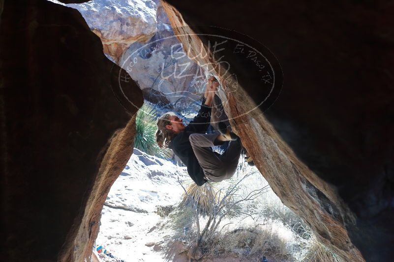 Bouldering in Hueco Tanks on 01/18/2020 with Blue Lizard Climbing and Yoga
Filename: SRM_20200118_1318470.jpg
Aperture: f/4.0
Shutter Speed: 1/250
Body: Canon EOS-1D Mark II
Lens: Canon EF 50mm f/1.8 II