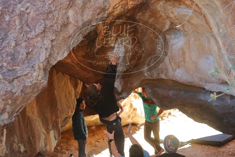 Bouldering in Hueco Tanks on 01/18/2020 with Blue Lizard Climbing and Yoga

Filename: SRM_20200118_1338090.jpg
Aperture: f/3.2
Shutter Speed: 1/400
Body: Canon EOS-1D Mark II
Lens: Canon EF 50mm f/1.8 II