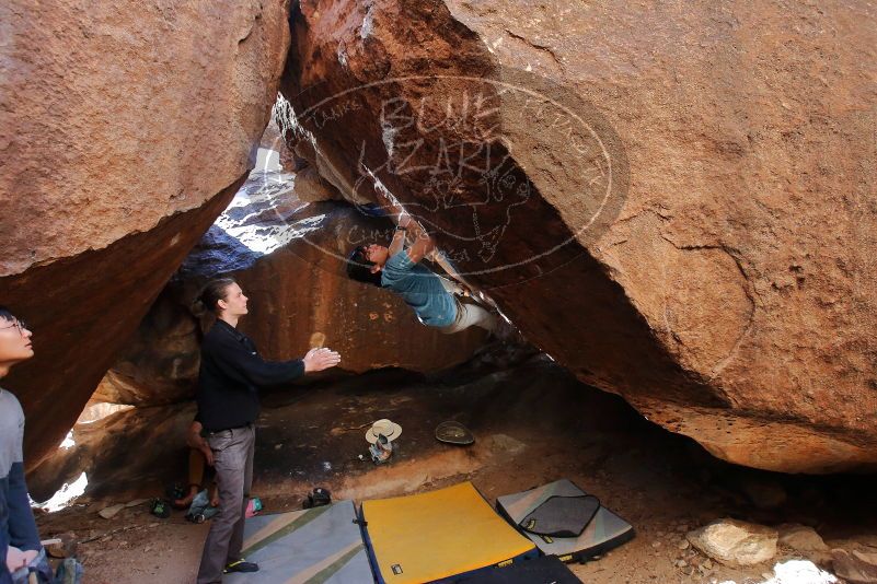 Bouldering in Hueco Tanks on 01/18/2020 with Blue Lizard Climbing and Yoga
Filename: SRM_20200118_1523370.jpg
Aperture: f/4.5
Shutter Speed: 1/250
Body: Canon EOS-1D Mark II
Lens: Canon EF 16-35mm f/2.8 L