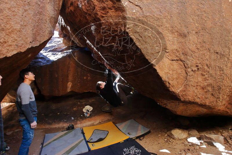 Bouldering in Hueco Tanks on 01/18/2020 with Blue Lizard Climbing and Yoga
Filename: SRM_20200118_1525420.jpg
Aperture: f/5.0
Shutter Speed: 1/250
Body: Canon EOS-1D Mark II
Lens: Canon EF 16-35mm f/2.8 L