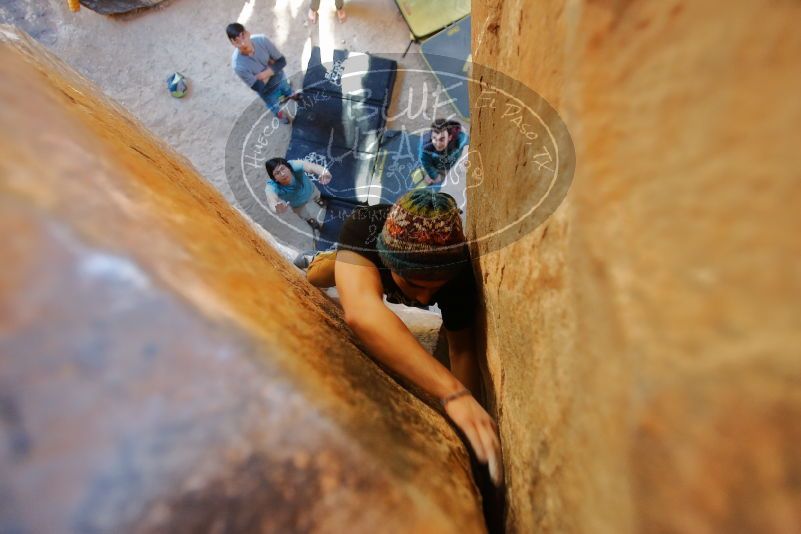 Bouldering in Hueco Tanks on 01/18/2020 with Blue Lizard Climbing and Yoga

Filename: SRM_20200118_1611260.jpg
Aperture: f/2.8
Shutter Speed: 1/60
Body: Canon EOS-1D Mark II
Lens: Canon EF 16-35mm f/2.8 L