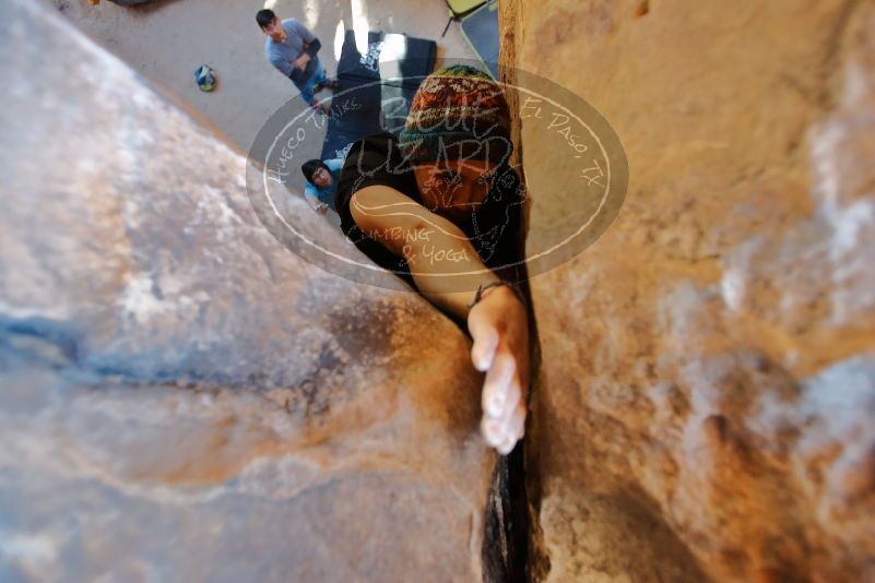 Bouldering in Hueco Tanks on 01/18/2020 with Blue Lizard Climbing and Yoga

Filename: SRM_20200118_1611350.jpg
Aperture: f/2.8
Shutter Speed: 1/100
Body: Canon EOS-1D Mark II
Lens: Canon EF 16-35mm f/2.8 L