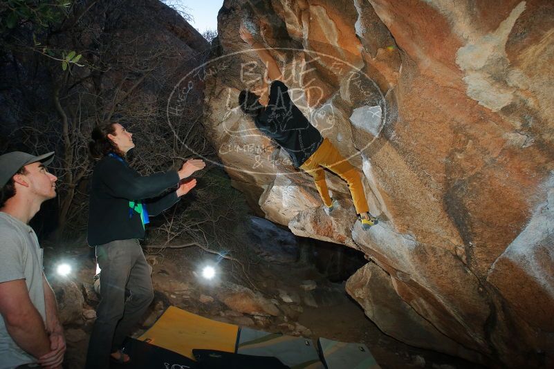 Bouldering in Hueco Tanks on 01/19/2020 with Blue Lizard Climbing and Yoga

Filename: SRM_20200119_1120510.jpg
Aperture: f/7.1
Shutter Speed: 1/250
Body: Canon EOS-1D Mark II
Lens: Canon EF 16-35mm f/2.8 L