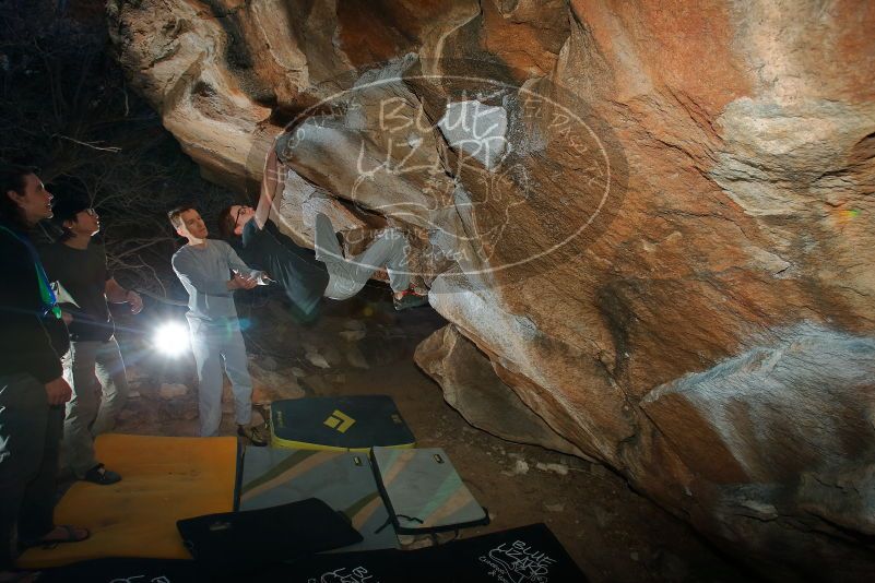 Bouldering in Hueco Tanks on 01/19/2020 with Blue Lizard Climbing and Yoga
Filename: SRM_20200119_1125030.jpg
Aperture: f/7.1
Shutter Speed: 1/250
Body: Canon EOS-1D Mark II
Lens: Canon EF 16-35mm f/2.8 L