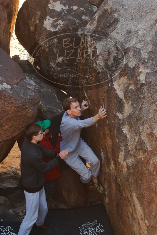 Bouldering in Hueco Tanks on 01/19/2020 with Blue Lizard Climbing and Yoga

Filename: SRM_20200119_1223440.jpg
Aperture: f/5.0
Shutter Speed: 1/250
Body: Canon EOS-1D Mark II
Lens: Canon EF 50mm f/1.8 II
