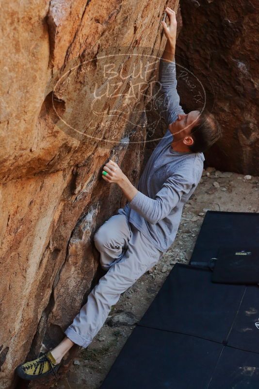 Bouldering in Hueco Tanks on 01/19/2020 with Blue Lizard Climbing and Yoga
Filename: SRM_20200119_1241220.jpg
Aperture: f/5.6
Shutter Speed: 1/250
Body: Canon EOS-1D Mark II
Lens: Canon EF 50mm f/1.8 II
