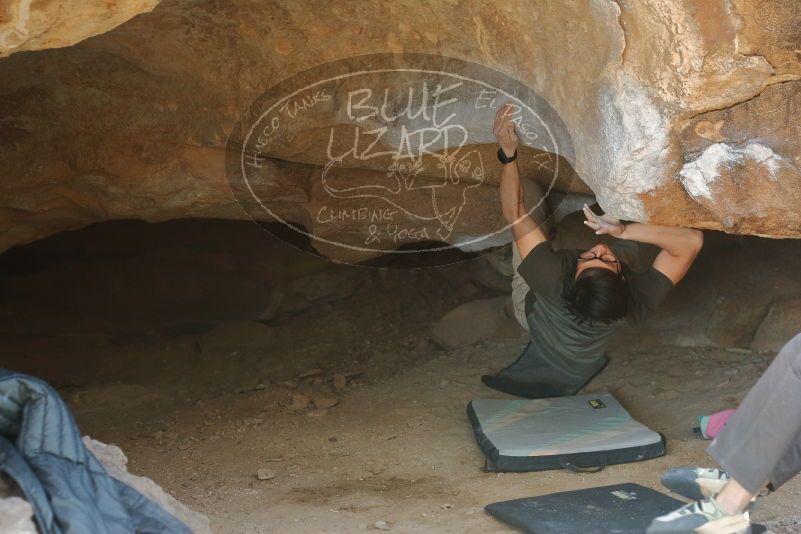 Bouldering in Hueco Tanks on 01/19/2020 with Blue Lizard Climbing and Yoga

Filename: SRM_20200119_1251230.jpg
Aperture: f/3.2
Shutter Speed: 1/250
Body: Canon EOS-1D Mark II
Lens: Canon EF 50mm f/1.8 II