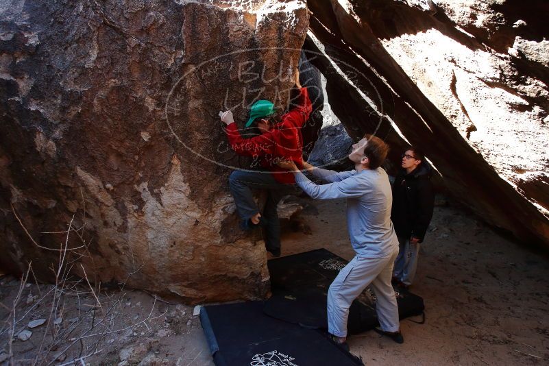 Bouldering in Hueco Tanks on 01/19/2020 with Blue Lizard Climbing and Yoga
Filename: SRM_20200119_1331320.jpg
Aperture: f/5.0
Shutter Speed: 1/320
Body: Canon EOS-1D Mark II
Lens: Canon EF 16-35mm f/2.8 L