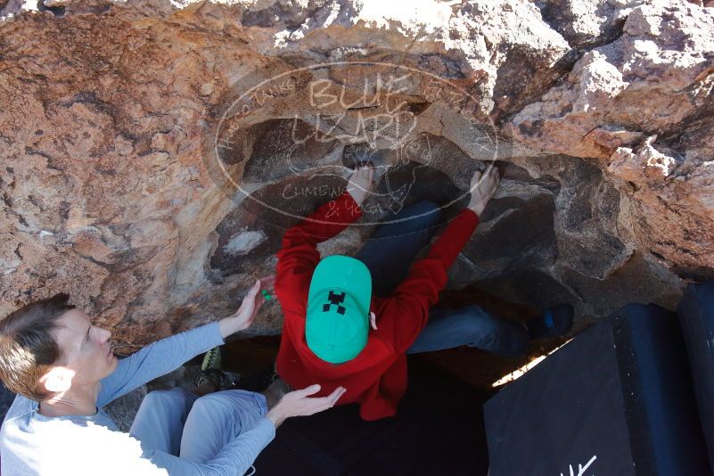 Bouldering in Hueco Tanks on 01/19/2020 with Blue Lizard Climbing and Yoga
Filename: SRM_20200119_1455340.jpg
Aperture: f/5.6
Shutter Speed: 1/320
Body: Canon EOS-1D Mark II
Lens: Canon EF 16-35mm f/2.8 L