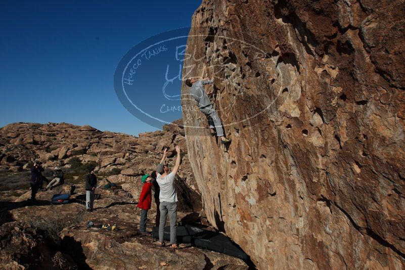 Bouldering in Hueco Tanks on 01/19/2020 with Blue Lizard Climbing and Yoga
Filename: SRM_20200119_1519420.jpg
Aperture: f/6.3
Shutter Speed: 1/500
Body: Canon EOS-1D Mark II
Lens: Canon EF 16-35mm f/2.8 L