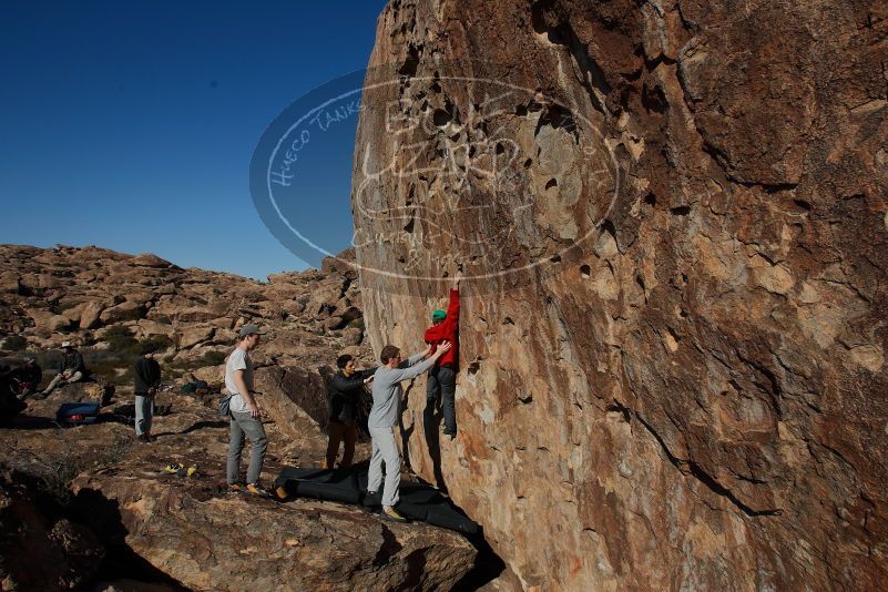 Bouldering in Hueco Tanks on 01/19/2020 with Blue Lizard Climbing and Yoga
Filename: SRM_20200119_1522210.jpg
Aperture: f/6.3
Shutter Speed: 1/500
Body: Canon EOS-1D Mark II
Lens: Canon EF 16-35mm f/2.8 L