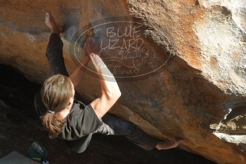 Bouldering in Hueco Tanks on 01/19/2020 with Blue Lizard Climbing and Yoga
Filename: SRM_20200119_1605360.jpg
Aperture: f/6.3
Shutter Speed: 1/500
Body: Canon EOS-1D Mark II
Lens: Canon EF 50mm f/1.8 II