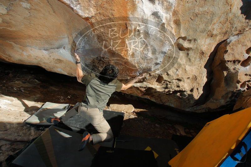 Bouldering in Hueco Tanks on 01/19/2020 with Blue Lizard Climbing and Yoga
Filename: SRM_20200119_1630360.jpg
Aperture: f/8.0
Shutter Speed: 1/250
Body: Canon EOS-1D Mark II
Lens: Canon EF 16-35mm f/2.8 L