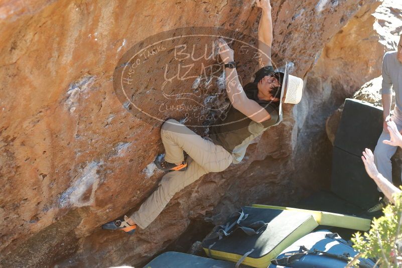 Bouldering in Hueco Tanks on 01/19/2020 with Blue Lizard Climbing and Yoga

Filename: SRM_20200119_1722140.jpg
Aperture: f/3.2
Shutter Speed: 1/320
Body: Canon EOS-1D Mark II
Lens: Canon EF 50mm f/1.8 II
