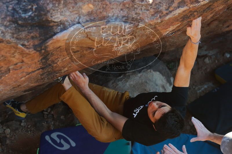 Bouldering in Hueco Tanks on 01/19/2020 with Blue Lizard Climbing and Yoga
Filename: SRM_20200119_1730120.jpg
Aperture: f/4.5
Shutter Speed: 1/320
Body: Canon EOS-1D Mark II
Lens: Canon EF 50mm f/1.8 II