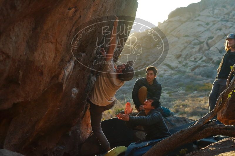Bouldering in Hueco Tanks on 01/19/2020 with Blue Lizard Climbing and Yoga
Filename: SRM_20200119_1808160.jpg
Aperture: f/5.0
Shutter Speed: 1/320
Body: Canon EOS-1D Mark II
Lens: Canon EF 50mm f/1.8 II