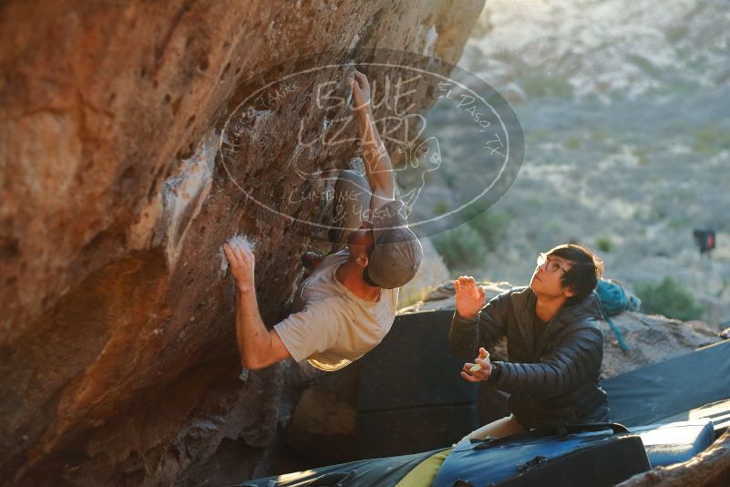 Bouldering in Hueco Tanks on 01/19/2020 with Blue Lizard Climbing and Yoga
Filename: SRM_20200119_1813280.jpg
Aperture: f/2.5
Shutter Speed: 1/320
Body: Canon EOS-1D Mark II
Lens: Canon EF 50mm f/1.8 II