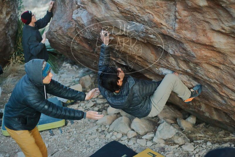 Bouldering in Hueco Tanks on 01/19/2020 with Blue Lizard Climbing and Yoga
Filename: SRM_20200119_1830110.jpg
Aperture: f/2.8
Shutter Speed: 1/250
Body: Canon EOS-1D Mark II
Lens: Canon EF 50mm f/1.8 II