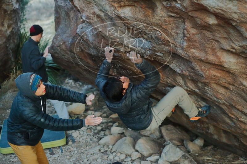 Bouldering in Hueco Tanks on 01/19/2020 with Blue Lizard Climbing and Yoga
Filename: SRM_20200119_1830121.jpg
Aperture: f/2.8
Shutter Speed: 1/250
Body: Canon EOS-1D Mark II
Lens: Canon EF 50mm f/1.8 II