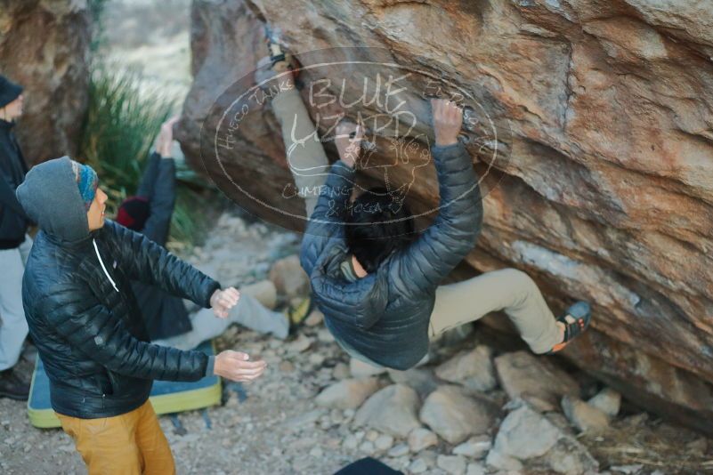 Bouldering in Hueco Tanks on 01/19/2020 with Blue Lizard Climbing and Yoga
Filename: SRM_20200119_1830160.jpg
Aperture: f/2.5
Shutter Speed: 1/250
Body: Canon EOS-1D Mark II
Lens: Canon EF 50mm f/1.8 II