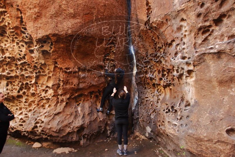 Bouldering in Hueco Tanks on 01/26/2020 with Blue Lizard Climbing and Yoga

Filename: SRM_20200126_1216360.jpg
Aperture: f/2.8
Shutter Speed: 1/125
Body: Canon EOS-1D Mark II
Lens: Canon EF 16-35mm f/2.8 L