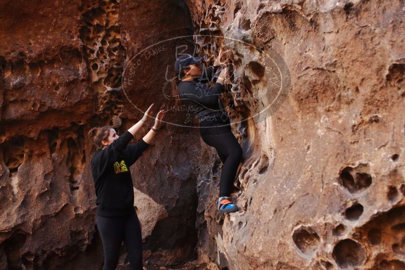 Bouldering in Hueco Tanks on 01/26/2020 with Blue Lizard Climbing and Yoga

Filename: SRM_20200126_1217200.jpg
Aperture: f/3.2
Shutter Speed: 1/125
Body: Canon EOS-1D Mark II
Lens: Canon EF 16-35mm f/2.8 L