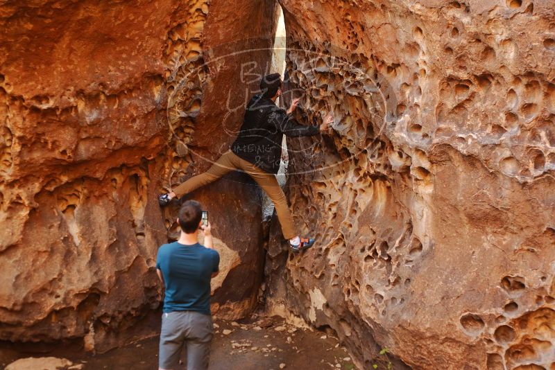 Bouldering in Hueco Tanks on 01/26/2020 with Blue Lizard Climbing and Yoga

Filename: SRM_20200126_1317390.jpg
Aperture: f/2.8
Shutter Speed: 1/125
Body: Canon EOS-1D Mark II
Lens: Canon EF 50mm f/1.8 II