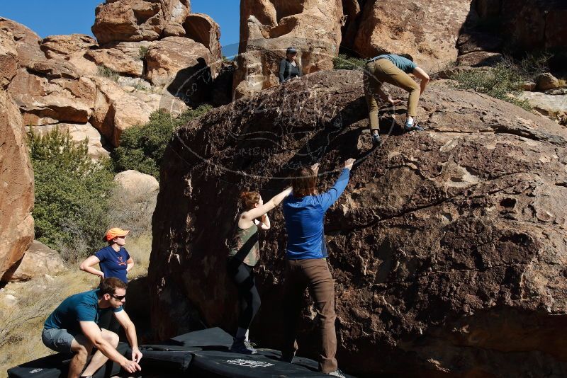 Bouldering in Hueco Tanks on 01/26/2020 with Blue Lizard Climbing and Yoga
Filename: SRM_20200126_1420550.jpg
Aperture: f/8.0
Shutter Speed: 1/400
Body: Canon EOS-1D Mark II
Lens: Canon EF 16-35mm f/2.8 L