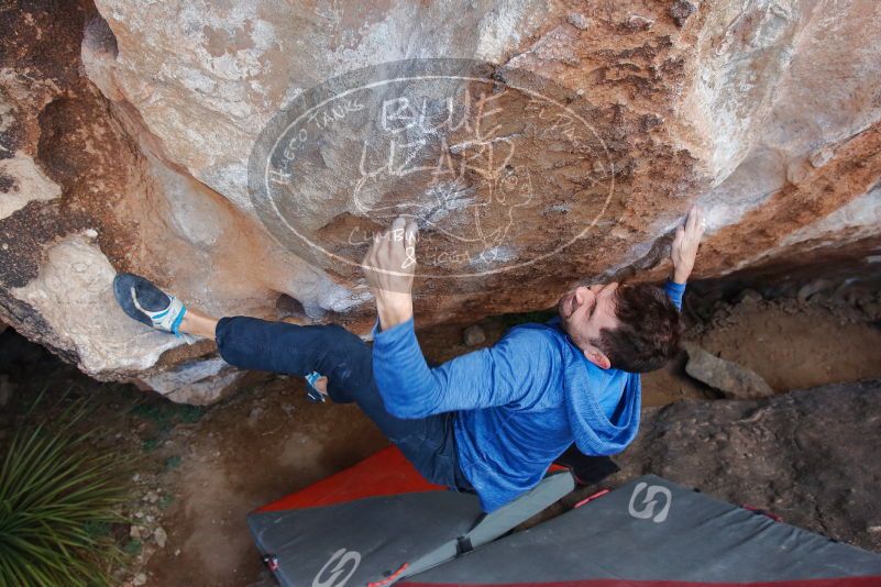 Bouldering in Hueco Tanks on 01/27/2020 with Blue Lizard Climbing and Yoga

Filename: SRM_20200127_1111510.jpg
Aperture: f/5.6
Shutter Speed: 1/250
Body: Canon EOS-1D Mark II
Lens: Canon EF 16-35mm f/2.8 L