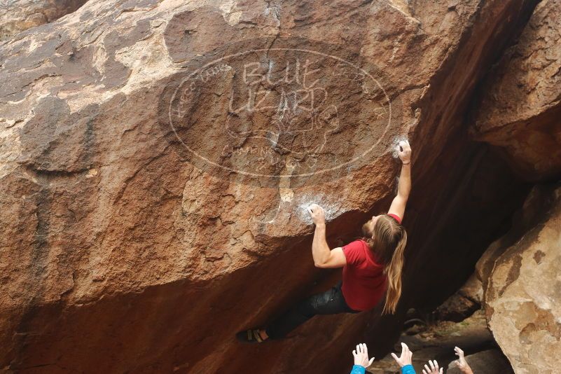 Bouldering in Hueco Tanks on 01/27/2020 with Blue Lizard Climbing and Yoga
Filename: SRM_20200127_1131270.jpg
Aperture: f/6.3
Shutter Speed: 1/250
Body: Canon EOS-1D Mark II
Lens: Canon EF 50mm f/1.8 II