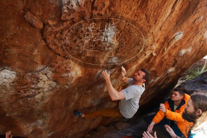 Bouldering in Hueco Tanks on 01/27/2020 with Blue Lizard Climbing and Yoga
Filename: SRM_20200127_1331080.jpg
Aperture: f/5.0
Shutter Speed: 1/320
Body: Canon EOS-1D Mark II
Lens: Canon EF 16-35mm f/2.8 L