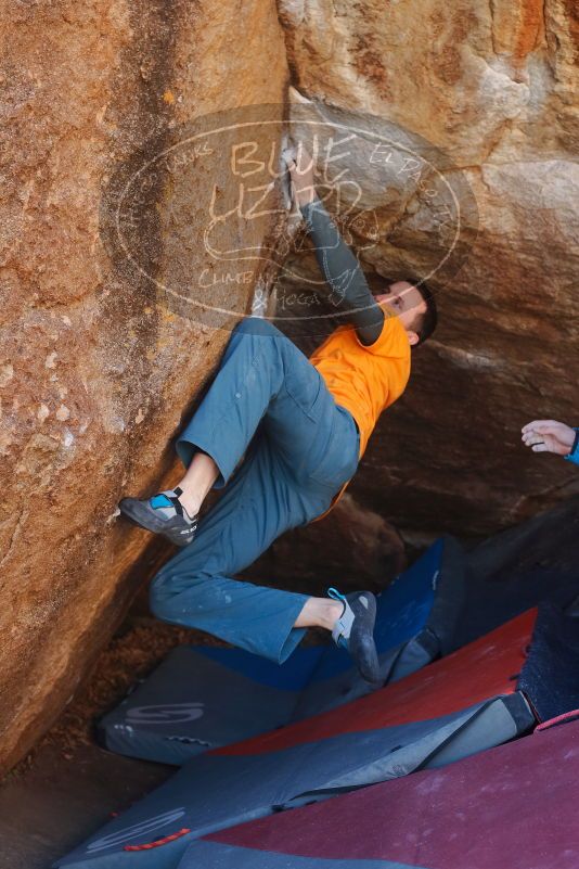 Bouldering in Hueco Tanks on 01/29/2020 with Blue Lizard Climbing and Yoga

Filename: SRM_20200129_1256030.jpg
Aperture: f/4.0
Shutter Speed: 1/250
Body: Canon EOS-1D Mark II
Lens: Canon EF 50mm f/1.8 II