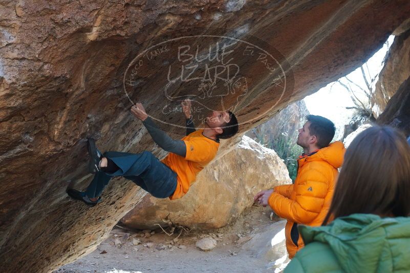 Bouldering in Hueco Tanks on 01/29/2020 with Blue Lizard Climbing and Yoga

Filename: SRM_20200129_1341070.jpg
Aperture: f/6.3
Shutter Speed: 1/250
Body: Canon EOS-1D Mark II
Lens: Canon EF 50mm f/1.8 II
