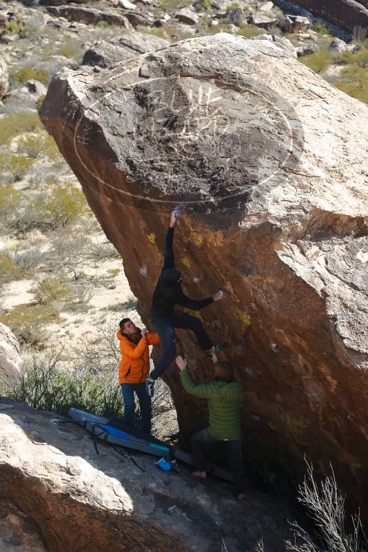 Bouldering in Hueco Tanks on 01/29/2020 with Blue Lizard Climbing and Yoga

Filename: SRM_20200129_1406380.jpg
Aperture: f/4.0
Shutter Speed: 1/500
Body: Canon EOS-1D Mark II
Lens: Canon EF 50mm f/1.8 II