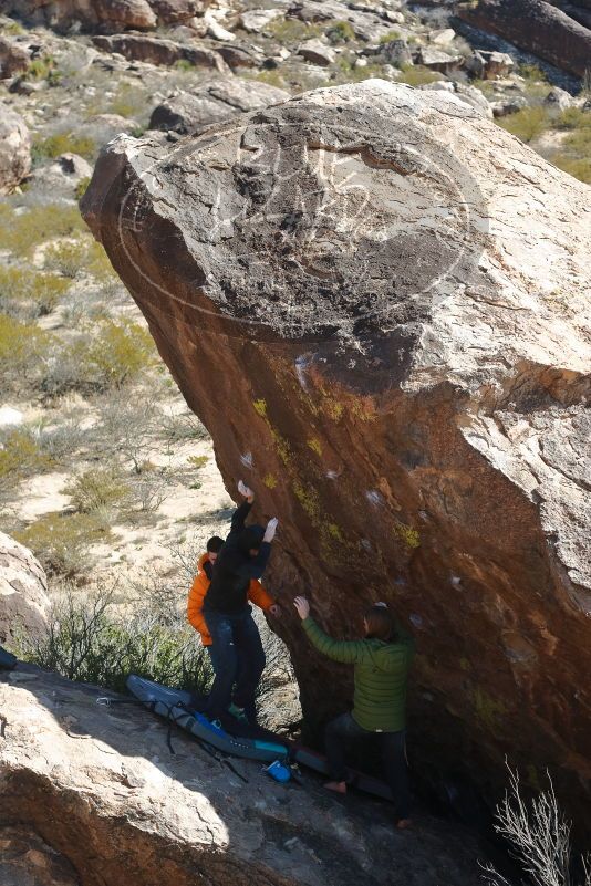 Bouldering in Hueco Tanks on 01/29/2020 with Blue Lizard Climbing and Yoga

Filename: SRM_20200129_1406421.jpg
Aperture: f/4.0
Shutter Speed: 1/500
Body: Canon EOS-1D Mark II
Lens: Canon EF 50mm f/1.8 II